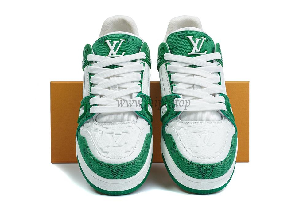 pk god l**is V*t*n lv trainer monogram denim green retail materials ready to ship