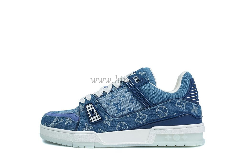 pk god l**is V*t*n lv trainer monogram denim retail materials ready to ship