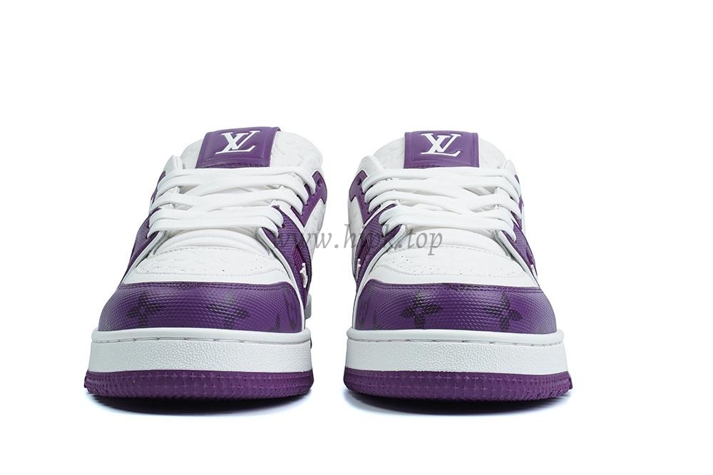 pkgod l**is V*t*n trainer white purple monogram retail materials ready to ship