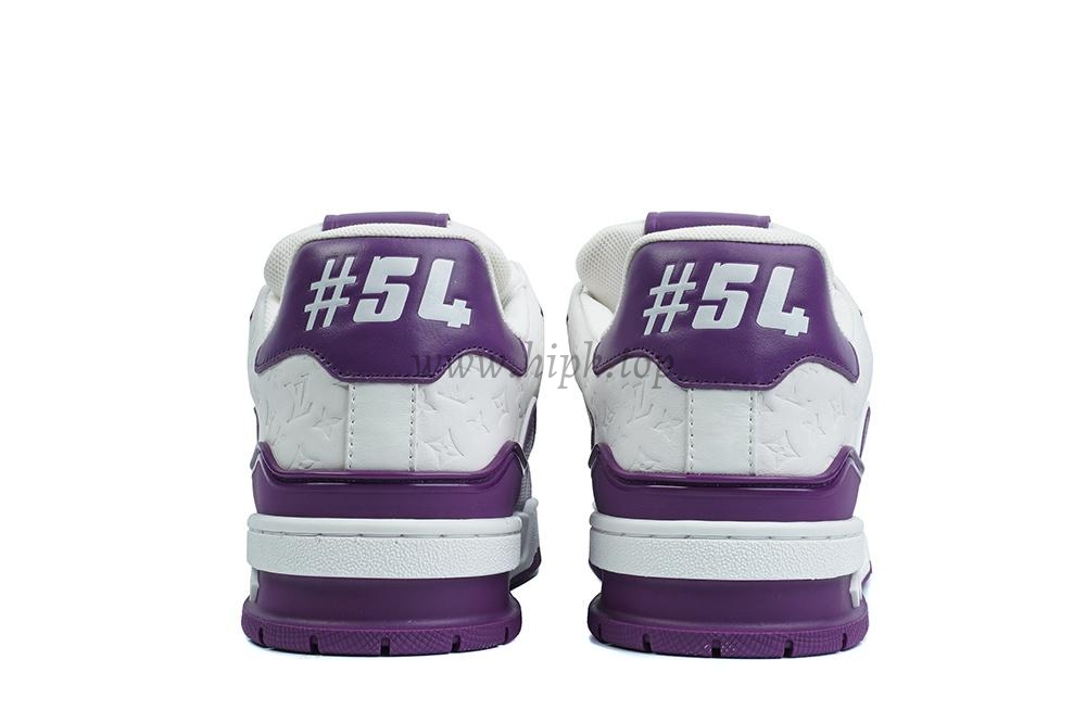 pkgod l**is V*t*n trainer white purple monogram retail materials ready to ship