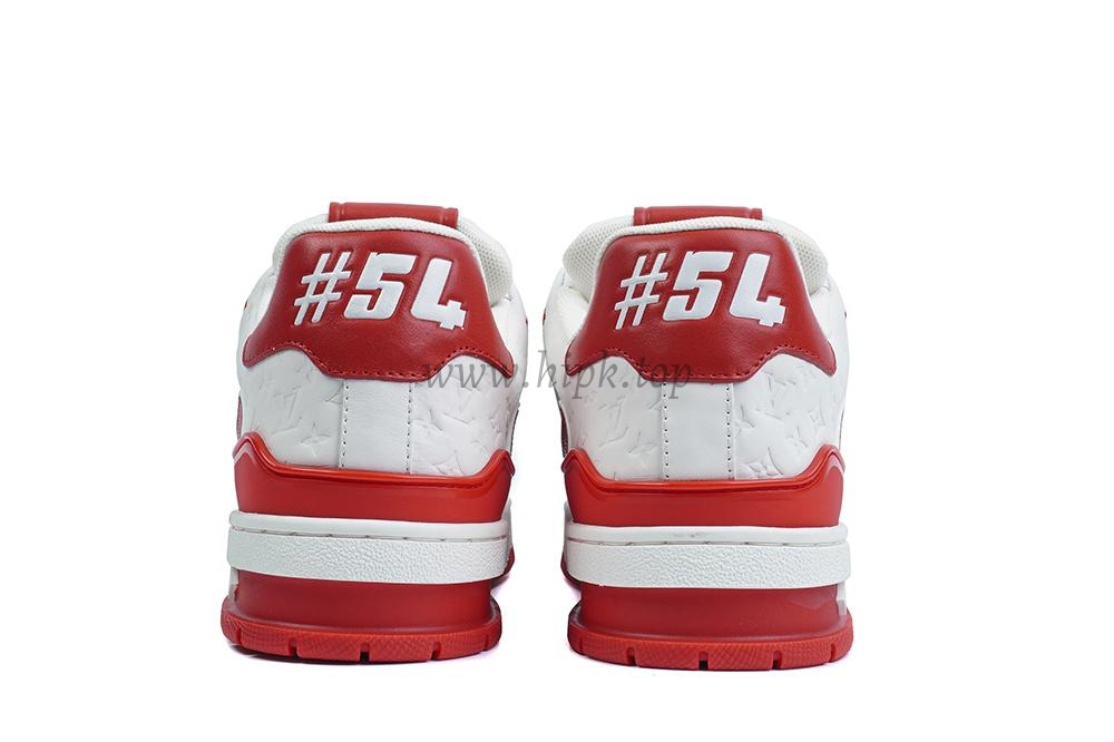 pkgod l**is V*t*n trainer white red monogram retail materials ready to ship