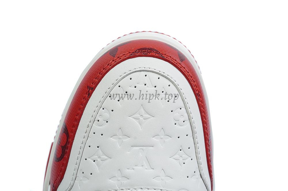 pkgod l**is V*t*n trainer white red monogram retail materials ready to ship