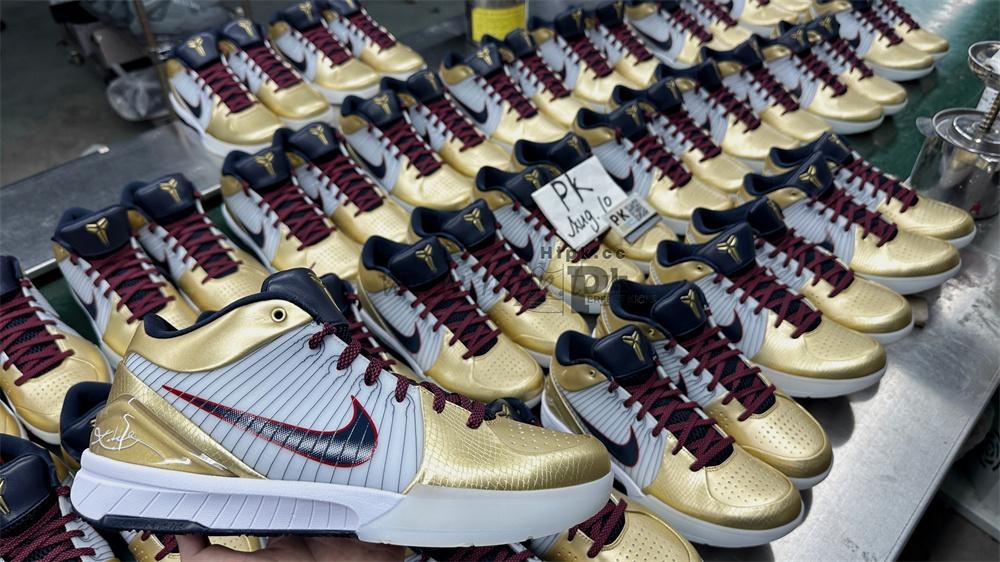 PK God Kobe 4 Protro Metallic Gold and Dark Obsidian RETAIL MATERIALS READY TO SHIP