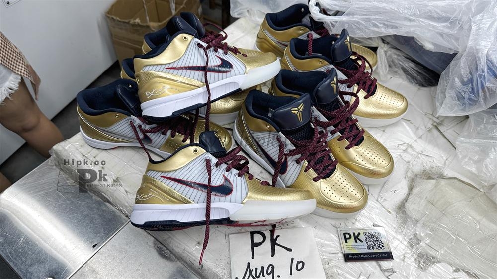 PK God Kobe 4 Protro Metallic Gold and Dark Obsidian RETAIL MATERIALS READY TO SHIP