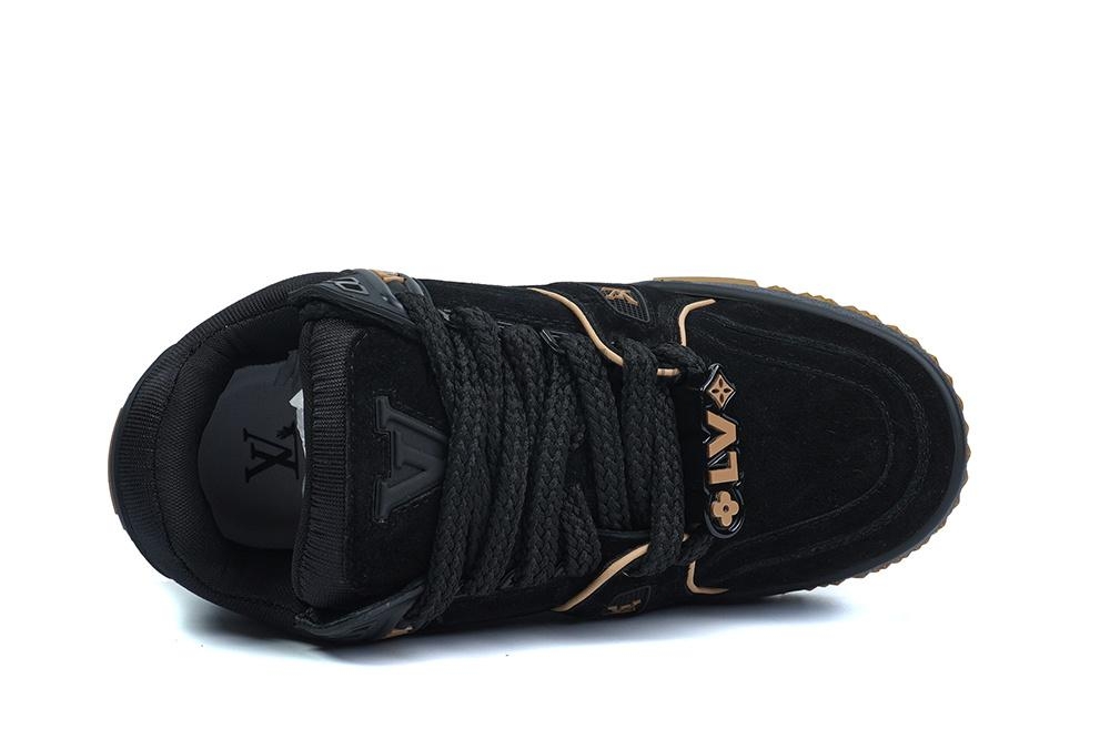 pk god l**is V*t*n trainer maxi black brown suede retail materials ready to ship