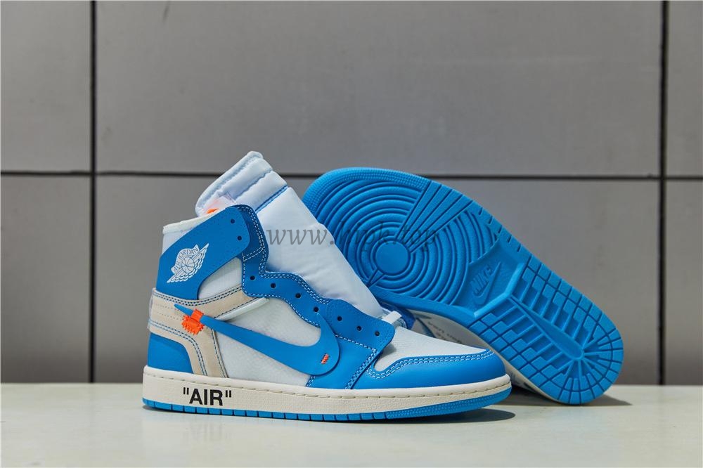 PK GOD X YIFU RETAIL FACTORYOFF WHITE X AIR JORDAN 1 POWDER BLUE UNC RETAIL MATERIALS ready limited