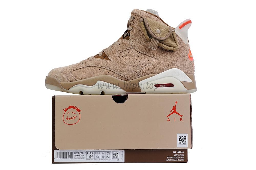 PK GOD Jordan 6 Retro Travis Scott British Khaki RETAIL MATERIALS READY TO SHIP