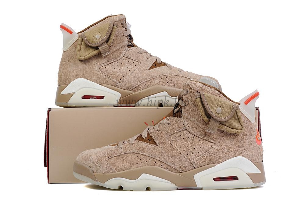 PK GOD Jordan 6 Retro Travis Scott British Khaki RETAIL MATERIALS READY TO SHIP