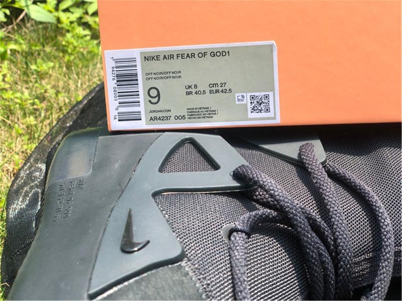 PK God Nike Air Fear of God 1 Triple Black retail materials ready to ship