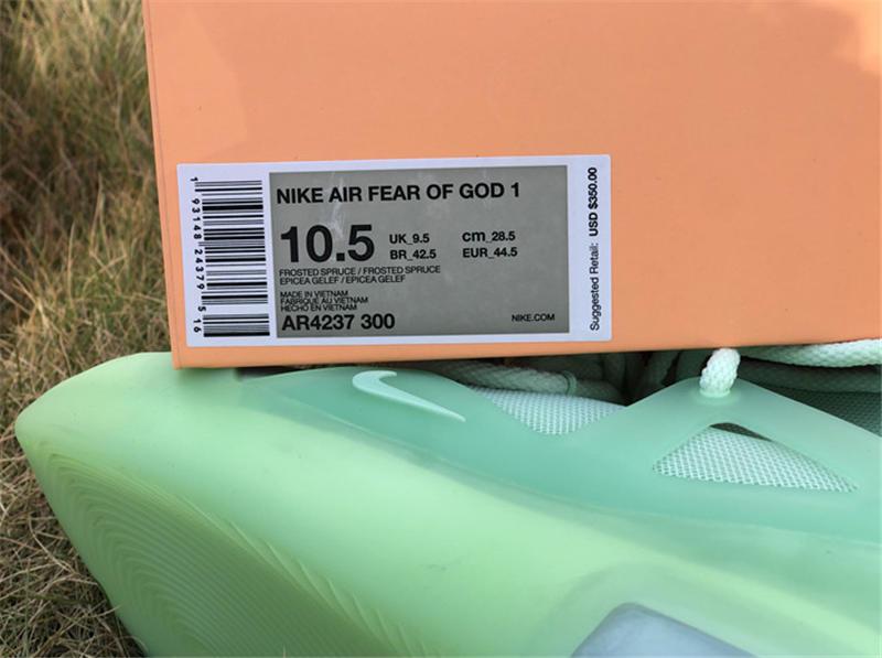 PK God Nike Air Fear of God 1 Light Green retail materials ready to ship