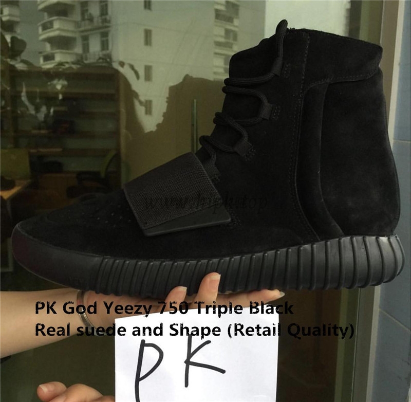 PK God Yeezy 750 Triple Black real suede and shape (real quality)