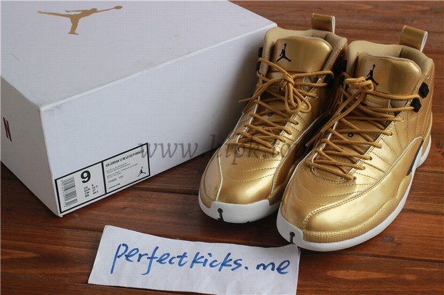 Authentic Air Jordan 12 Gold Pinnacle