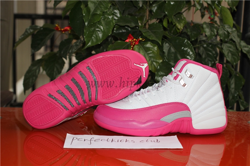 AUTHENTIC AIR JORDAN 12 GS WHITE DYNAMIC PINK 100% Nike Pair .PK EXCLUSIVE