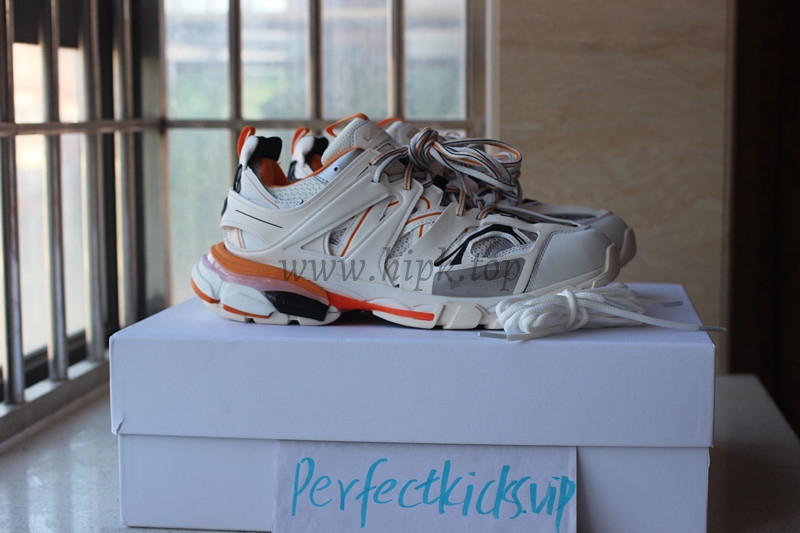 PK God exclusive Balencia Paris Track SneakersWhite Orange best version ready to ship