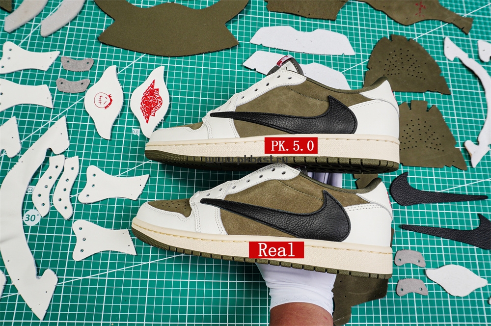 PK5.0 JORDAN 1 RETRO LOW Medium Olive TRAVIS SCOTT NEUTRAL OLIVE RETAIL MATERIALS READY TO SHIP