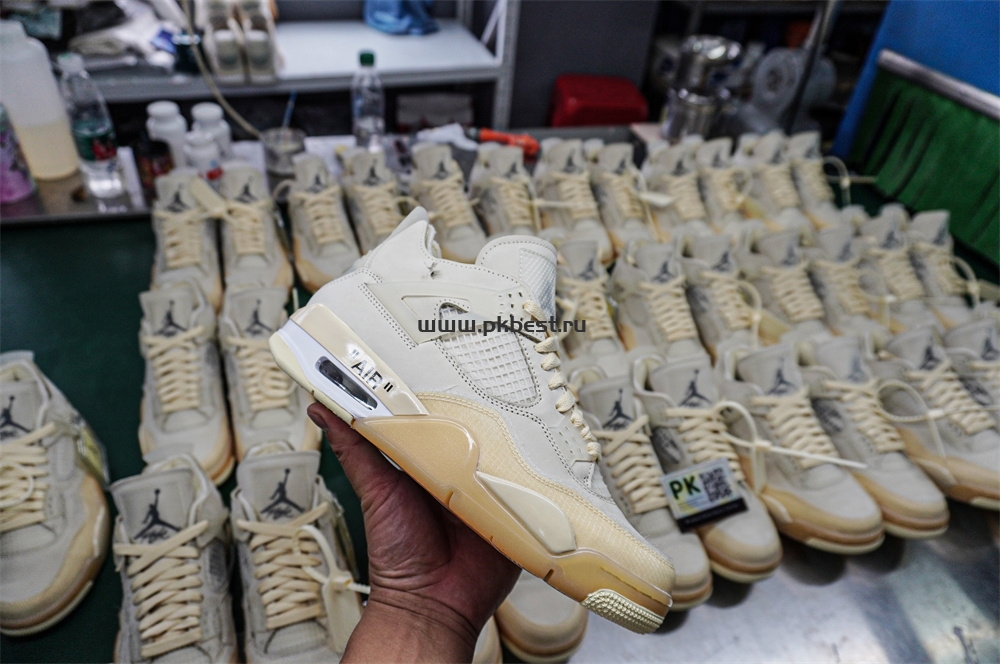 JORDAN 4 RETRO OFF-WHITE SAIL RETAIL MATERIALS READY TO SHIP