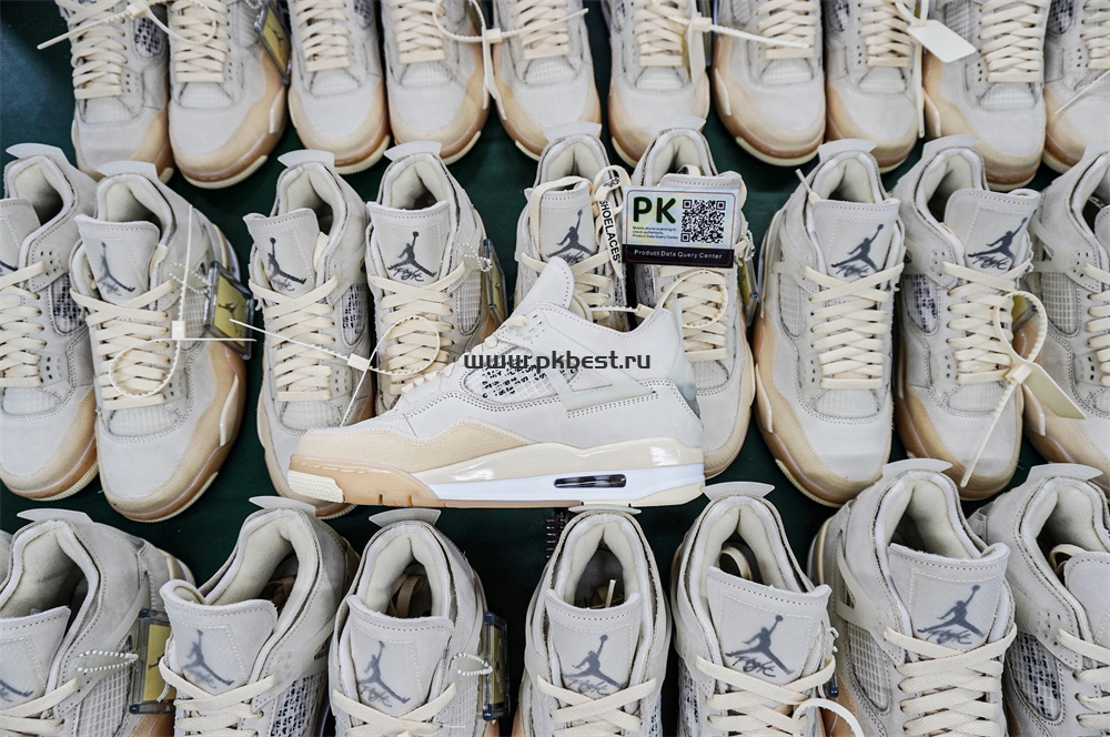 JORDAN 4 RETRO OFF-WHITE SAIL RETAIL MATERIALS READY TO SHIP