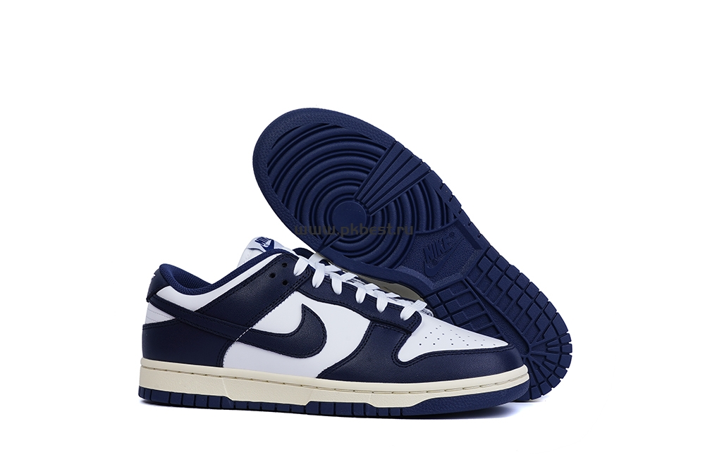 PK GOD Dunk Low Vintage Navy W RETAIL MATERIALS READY TO SHIP