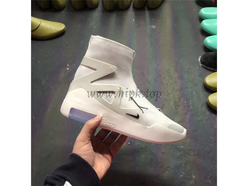 EXCLUSIVE RETAIL PK GOD NIKE AIR FEAR OF GOD 1 LIGHT BONE/BLACK AR4237-002 READY TO SHIP