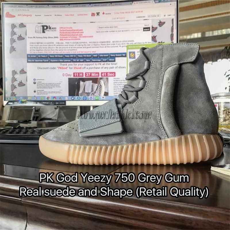 PK God Yeezy 750 Grey gum real suede and shape (real quality)