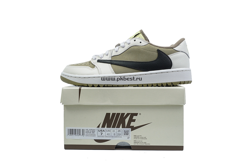 PK5.0 Jordan 1 Retro Low Golf Travis Scott Neutral Olive RETAIL MATERIALS READY TO SHIP