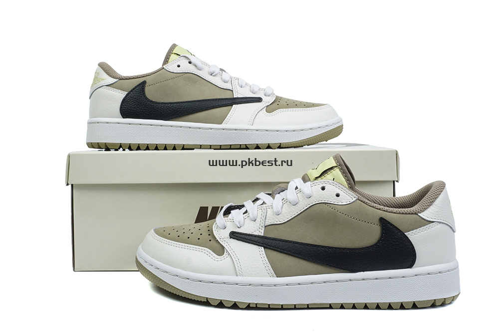 PK5.0 Jordan 1 Retro Low Golf Travis Scott Neutral Olive RETAIL MATERIALS READY TO SHIP