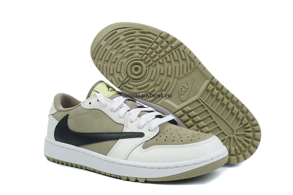 PK5.0 Jordan 1 Retro Low Golf Travis Scott Neutral Olive RETAIL MATERIALS READY TO SHIP