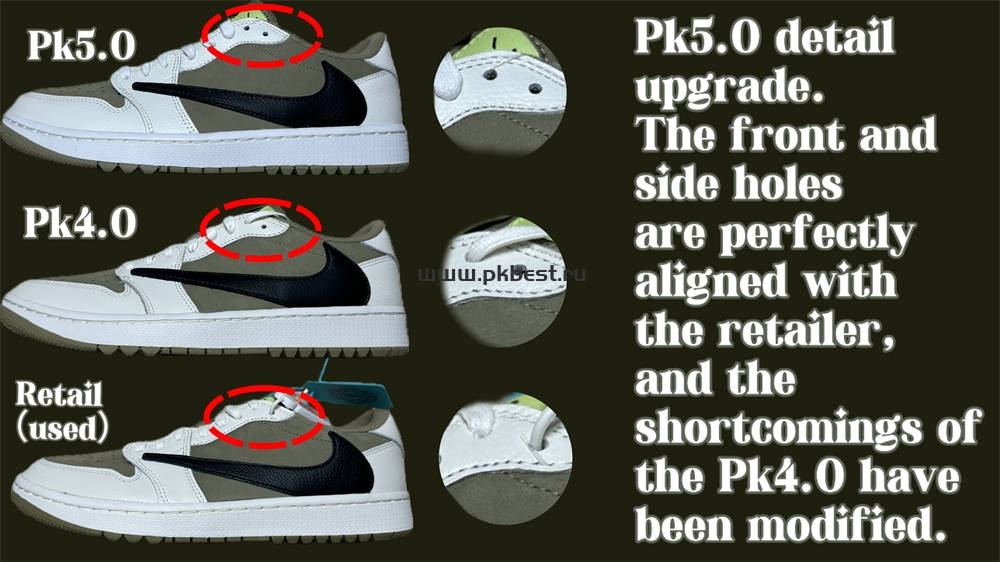 PK5.0 Jordan 1 Retro Low Golf Travis Scott Neutral Olive RETAIL MATERIALS READY TO SHIP