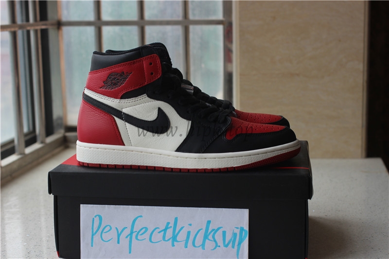 PK GOD AIR JORDAN 1 BRED TOE BEST VERSION THE ONLY CORRECT RETAIL LEATHER IN THE MARKET