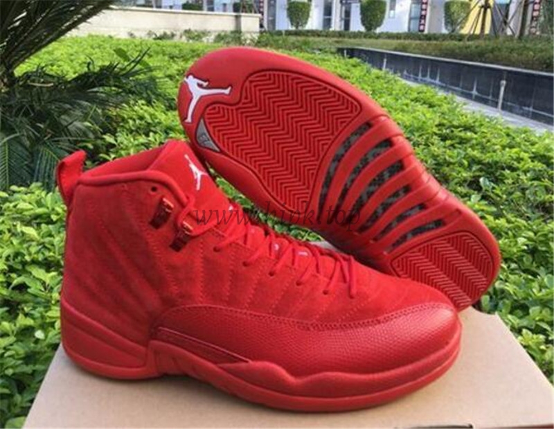 Authentic Air Jordan 12 GS Red Suede