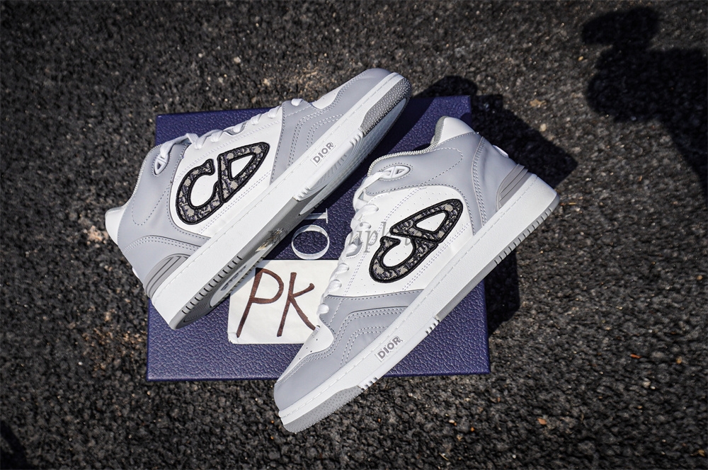 pk god D*or b57 mid-top sneaker white and grey retail materials ready to ship