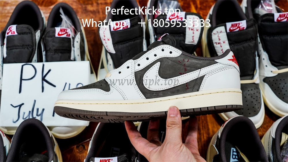 PK 4.0 Jordan 1 Retro Low OG SP Travis Scott Reverse Mocha RETAIL MATERIALS READY TO SHIP