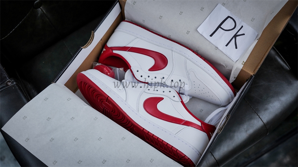 PK GOD Jordan 1 Retro LowWhite Varsity Red RETAIL MATERIALS READY TO SHIP