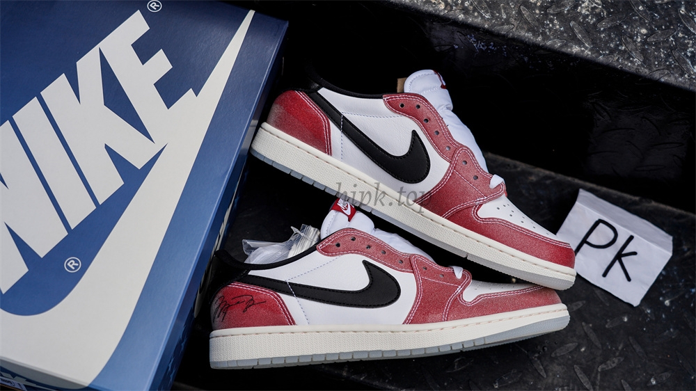 PK GOD Jordan 1 Retro low OG White Red RETAIL MATERIALS READY TO SHIP