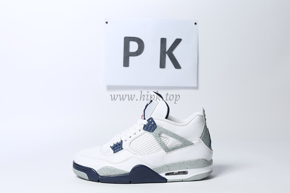 PK GOD Jordan 4 Retro White Midnight Navy RETAIL MATERIALS READY TO SHIP