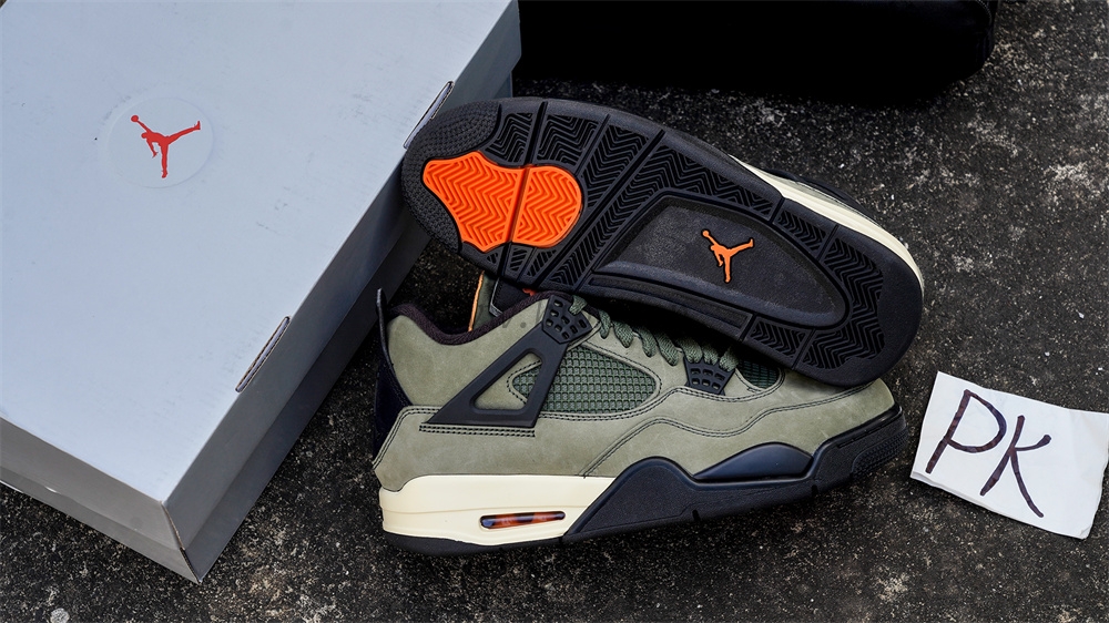 PK GOD Jordan 4 Undefeated Travis Scott Olive RETAIL MATERIALS READY TO SHIP