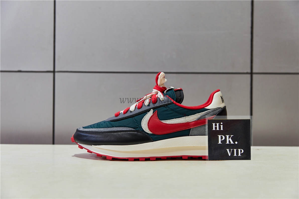 PK GOD NIKE LD WAFFLESACAI UNDERCOVER MIDNIGHT SPRUCE UNIVERSITY RED RETAIL MATEARIALS READY TO SHIP