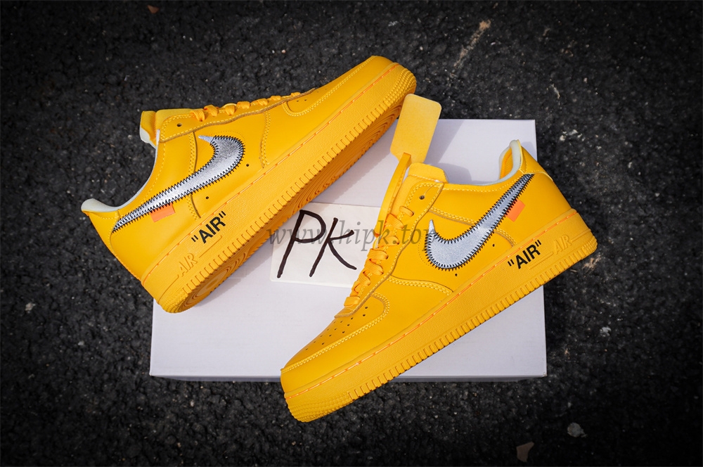 PK 5.0 Nike Air Force 1 Low Off-White University Gold RETAIL MATERIALS READY TO SHIP