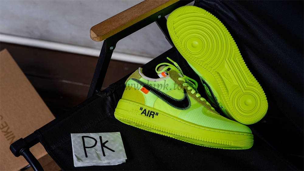 PK God OFF-WHITE x Nike Air Force 1 Volt OW AF1 Lemon Yellow AO4606-700 Ready to ship