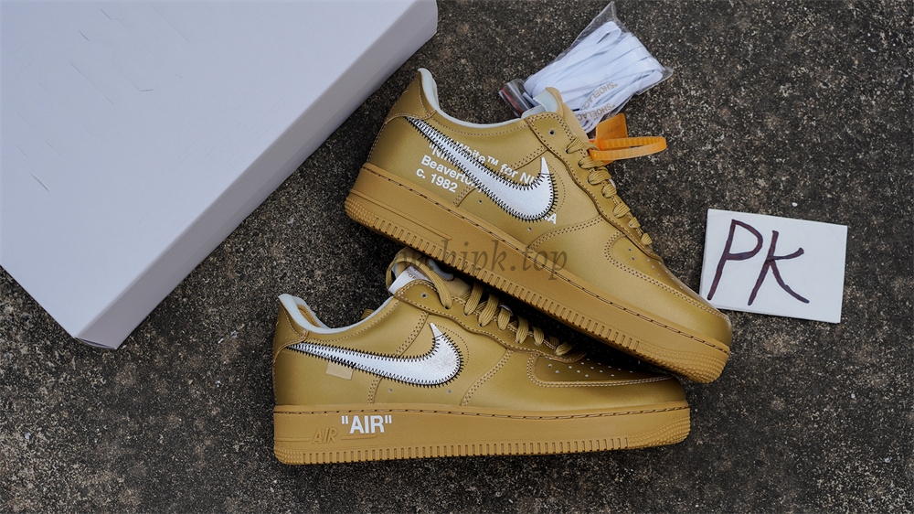 PK GOD Off White×Nike AF1 Desert Tan RETAIL MATERIALS READY TO SHIP