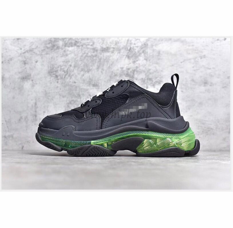 PK GOD PARIS TRIPLE S CLEAR SOLE TRAINER Black Green real materials READY TO SHIP