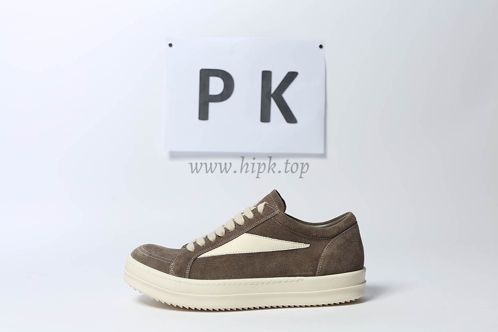 PK GOD Rick Owens EDFU Vintage Sneaks Velour Suede Dust Grey Milk White RETAIL MATERIALS READY TO SHIP