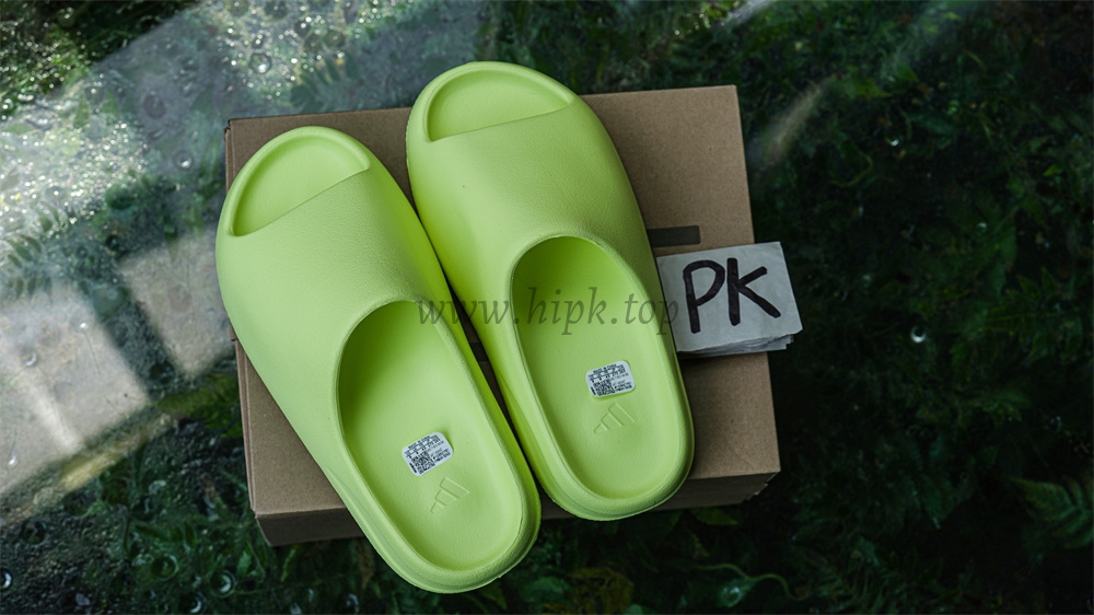 pk god Ad*s yeezy slide glow green glossy retail materials ready to ship