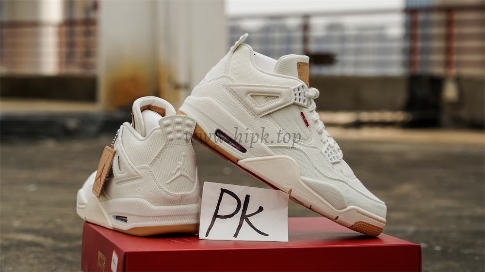 PK God Jordan 4 Retro Levi’s White RETAIL MATERIALS READY TO SHIP