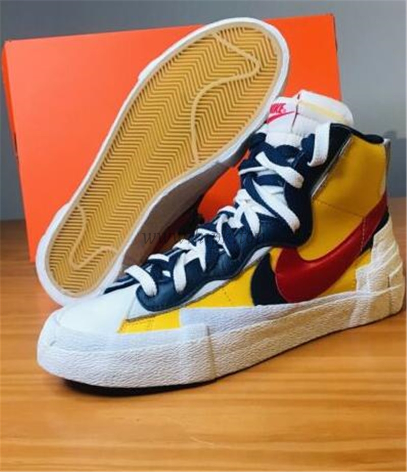 PK God exclusive Nike Sacai Blazer Hi Snow Beach MID yellow with real materails ready to ship