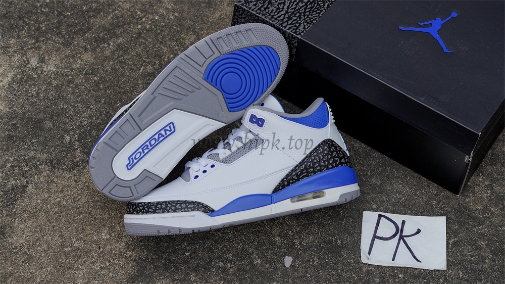 PK Jordan 3 racer blue retail materials ready to ship