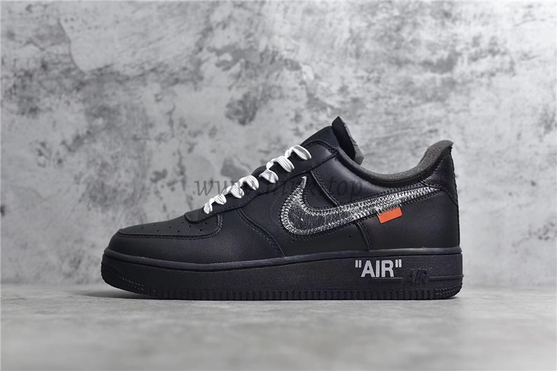 Pk God OFF-WHITE x Air Force 1 Low Black Silver retail materials ready to ship