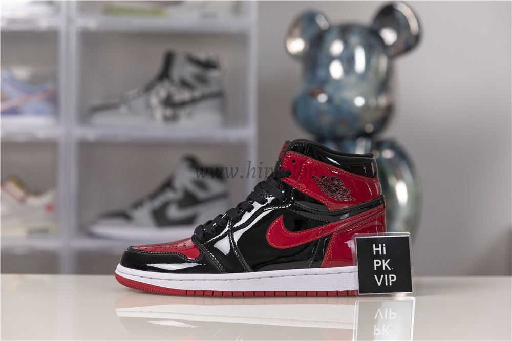 Pk God air jordan 1 retro Patent bred retail materials ready to ship