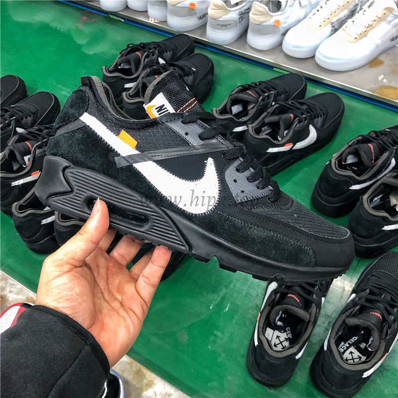 Pk God off white X air max 90 black aa7293-001 retail materials ready to ship