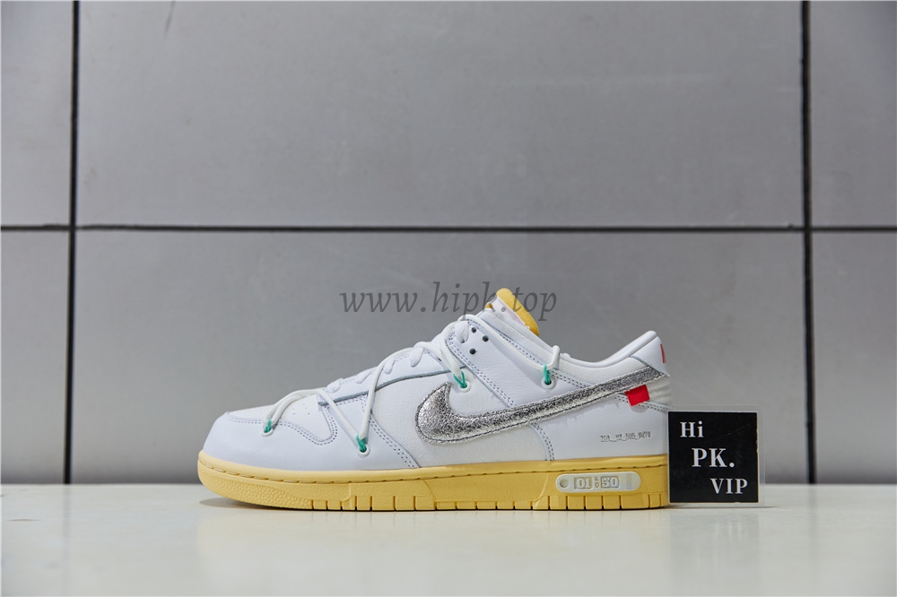 Pk God off white X dunk low the 50 white silver retail materials ready to ship